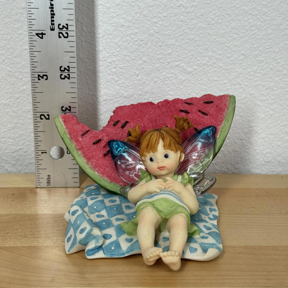 Decorative Fairy Figurine with Watermelon Slice Tummy Ache Fairie Enesco 4004988 - Picture 8 of 8